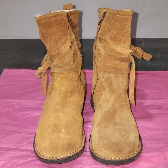 Miz Mooz Prance Tan Suede Wool lined boots size 8.5 /EU 39 - Picture 2 of 6